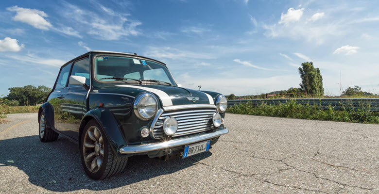 Green Mini Cooper Car