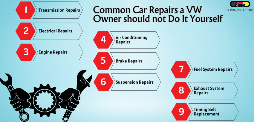 Common Car Repairs a VW Owner should not Do It Yourself