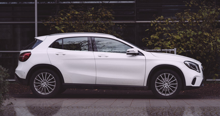 White Mercedes Benz A-Class Car